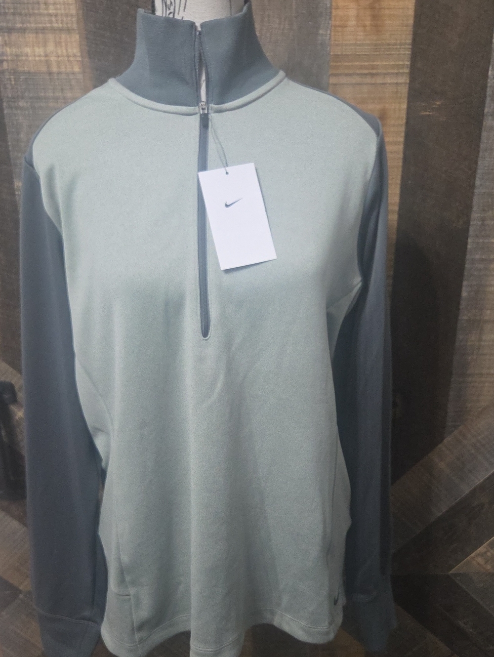 Nike Woman's Light Gray/Charcoal Quarter-Zip Pullover